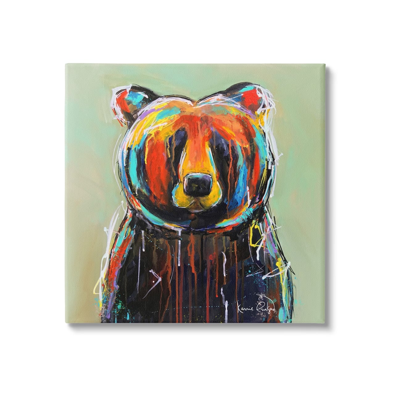 Stupell Industries Abstract Urban Bear Graffiti Canvas Wall Art